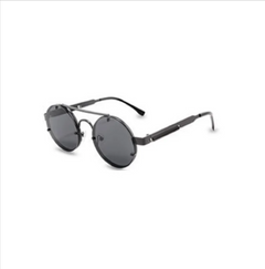 Round Steampunk Metal Sunglasses