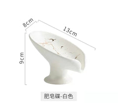 Luxury Ceramic Soap Dish w Drainage Design