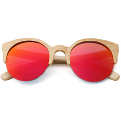 Half-Frame Bamboo Sunglasses