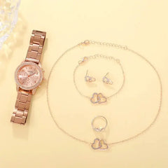 6-Piece Rose Gold Luxury Watch Set