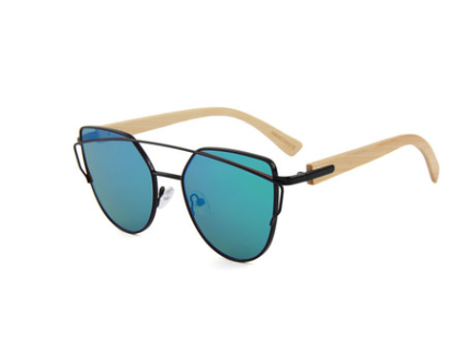 Cat's Eye Sunglasses w Bamboo Temples