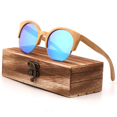 Half-Frame Bamboo Sunglasses
