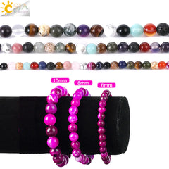 Natural Crystal Beads - Pink Quartz & Garnet Agate