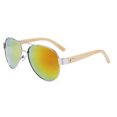 Unisex Bamboo Pilot Sunglasses