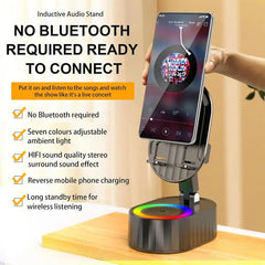 Cell Phone Stand w Bluetooth Speaker & HD Surround Sound