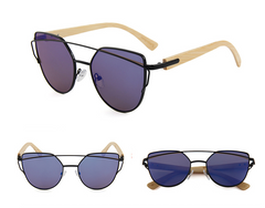 Cat's Eye Sunglasses w Bamboo Temples
