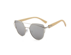 Cat's Eye Sunglasses w Bamboo Temples