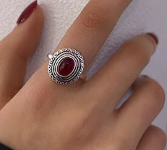 Natural Stone Fidget Spinner Ring for Discreet Stress Relief