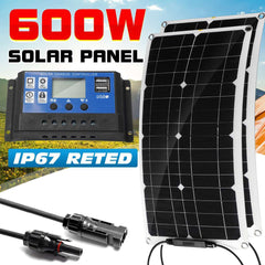 25W Flexible Solar Panel Battery Charger Kit