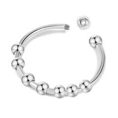 Adjustable Stainless Steel Bead Fidget Ring