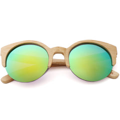 Half-Frame Bamboo Sunglasses