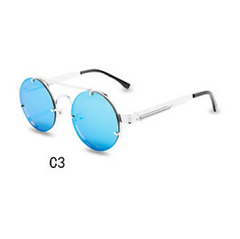 Round Steampunk Metal Sunglasses