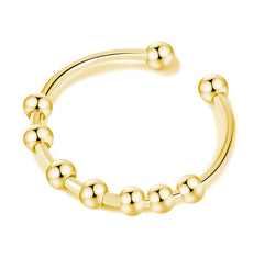 Adjustable Stainless Steel Bead Fidget Ring
