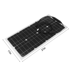 25W Flexible Solar Panel Battery Charger Kit