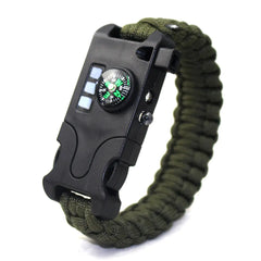 Rechargeable LED SOS Survival Bracelet w Compass