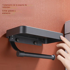 Bathroom Tissue Holder & Phone Storage Rack