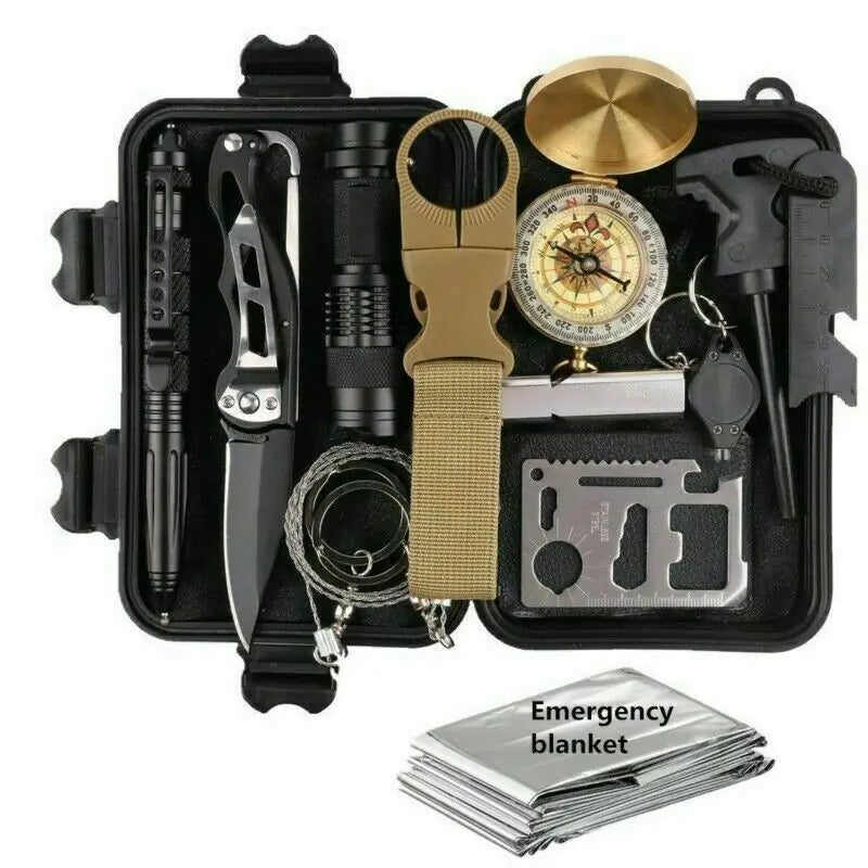 14-in-1 Ultimate Outdoor Tactical Survival & Safety Kit