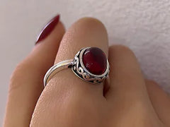 Natural Stone Fidget Spinner Ring for Discreet Stress Relief