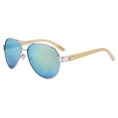 Unisex Bamboo Pilot Sunglasses