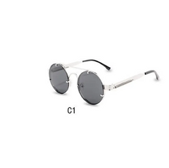 Round Steampunk Metal Sunglasses