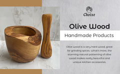 Olive Wood Rustic Mortar & Pestle