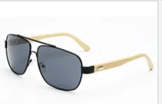 Wooden+Metal Pilot Sunglasses