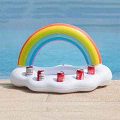 Inflatable Rainbow Cloud Pool Cup Holder