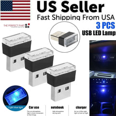 3x Mini Blue LED USB Ambient Lamp Accessories