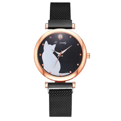 Fashionable Feline Watch Set for Women