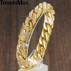 Miami Gold Curb Cuban Chain Men's Bracelet