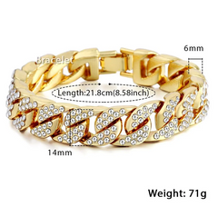 Miami Gold Curb Cuban Chain Men's Bracelet