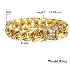 Miami Gold Curb Cuban Chain Men's Bracelet