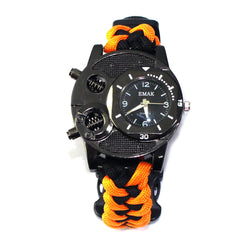 Nylon Paracord Survival Watch w Compass