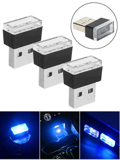 3x Mini Blue LED USB Ambient Lamp Accessories