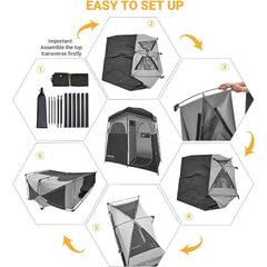 Oversized Camping Shower Tent w Floor