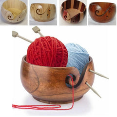 Natural Wooden Yarn Storage Bowl