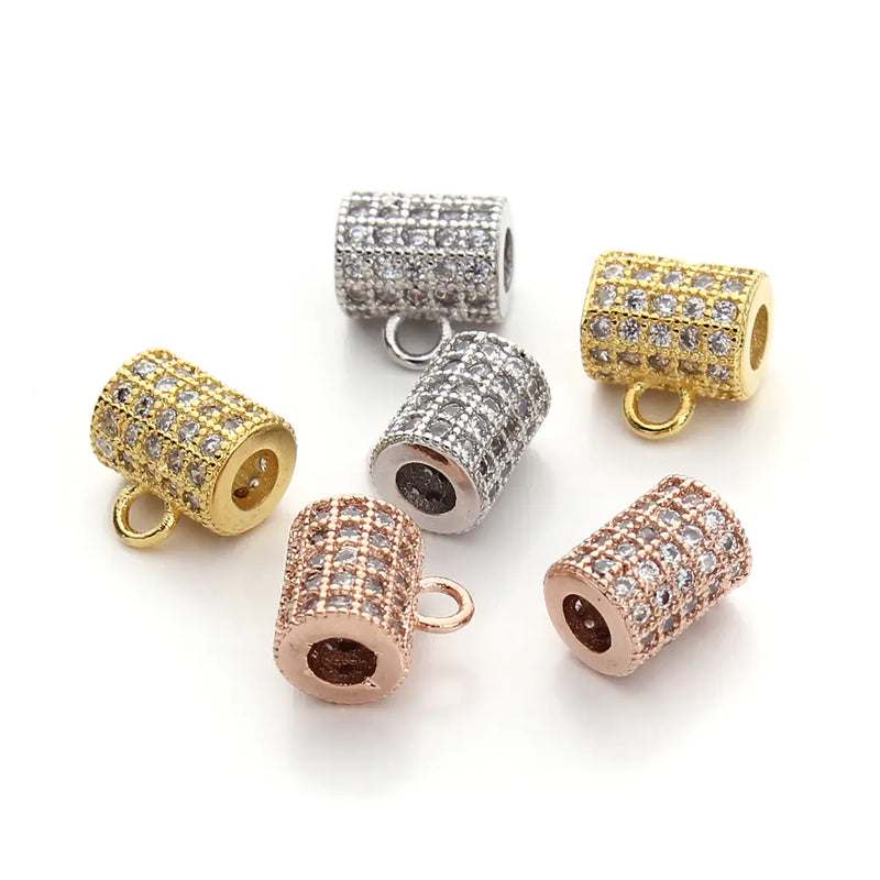 Copper Micro Inlay Beads & Zirconia Spacer Beads