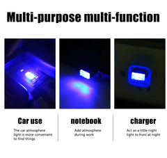 3x Mini Blue LED USB Ambient Lamp Accessories