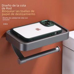 Bathroom Tissue Holder & Phone Storage Rack