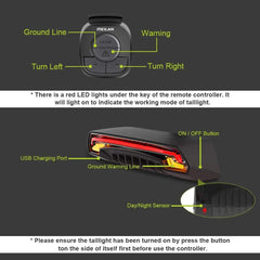 Smart AutoBrake-Sensing Bicycle Wireless Turn Light