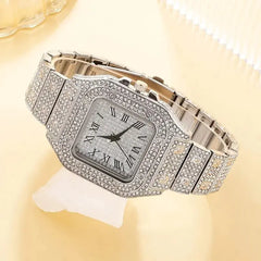 Women's Rhinestone Watch & Bracelet - 2-Piece Set