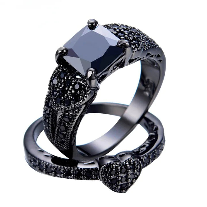 Black Gold Filled Jewelry Zircon Ring