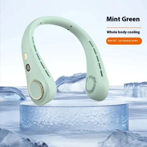 Portable Neck Fan w Digital Display