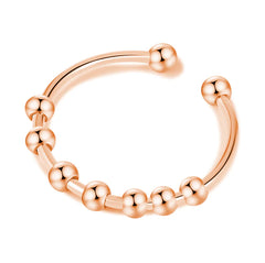 Adjustable Stainless Steel Bead Fidget Ring