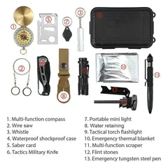 14-in-1 Ultimate Outdoor Tactical Survival & Safety Kit