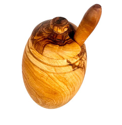 Olive Wood Honey Pot w Honey Dipper