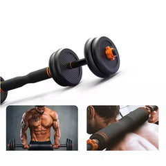 Rubberized Combo Dumbbell+Kettlebell+Removable Barbell