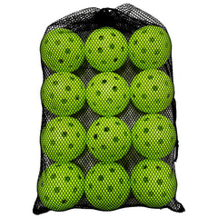 12 Assorted Colors Plastic Pickleball Balls w Net Bag