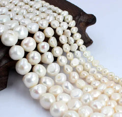 White Baroque Freshwater Pearl Loose Beads