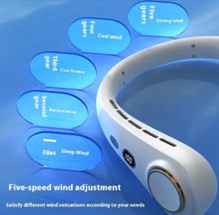 Portable Neck Fan w Digital Display